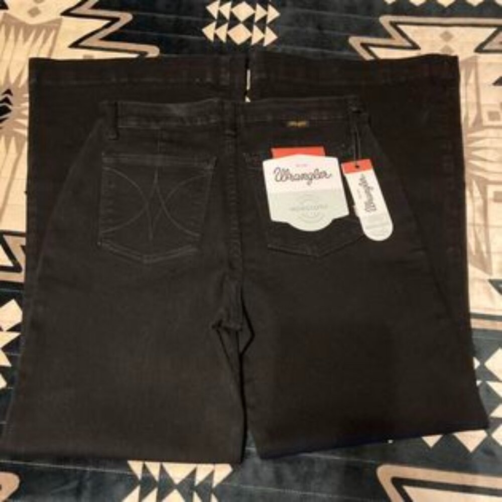 Black ModCloth Wrangler wide leg trousers size 8x30